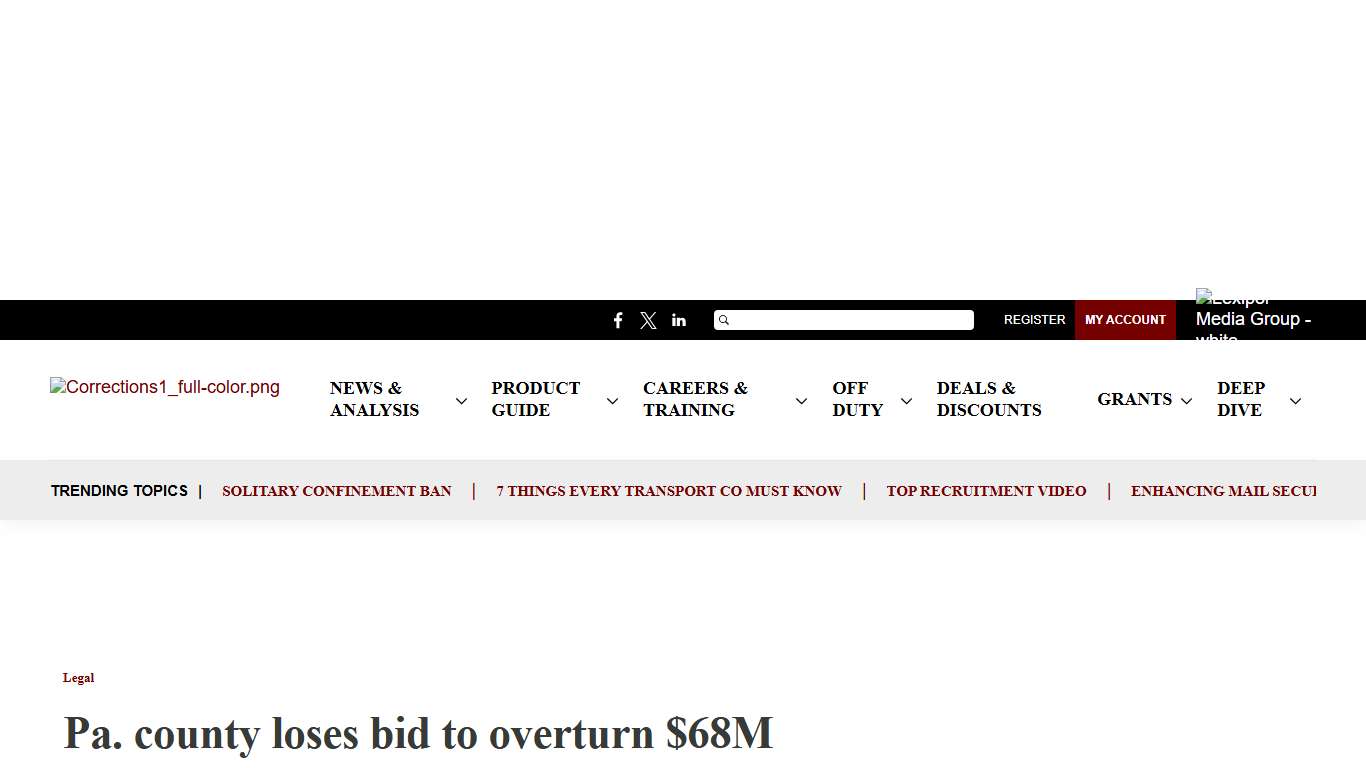 Pa. county loses bid to overturn $68M damage award for releasing former inmate information